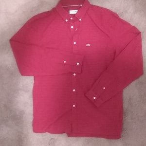 Lacoste Red Button-up. NWT